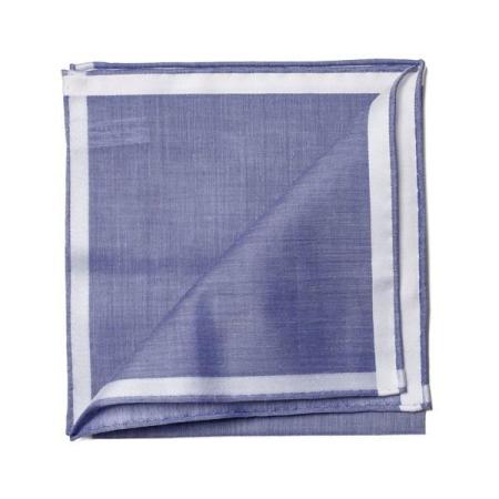 Les pochettes de costume &raquo; Les couleurs &raquo; Mouchoir de poche amalfi marine à satin blanc