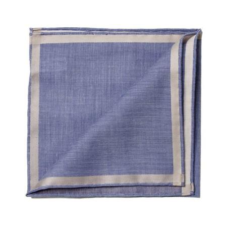 Les pochettes de costume &raquo; Les couleurs &raquo; Mouchoir de poche amalfi marine à satin ivoire